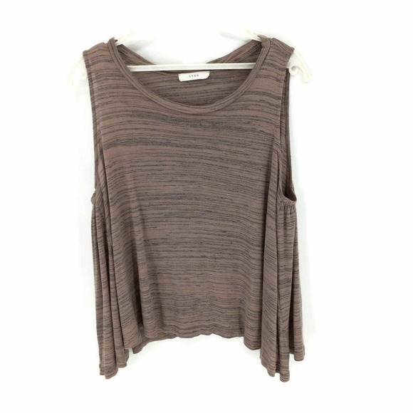 Lush Womens Blouse Purple Black Space Dye Sleeveless Scoop Neck L - Picture 1 of 5
